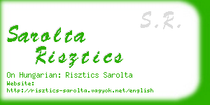 sarolta risztics business card